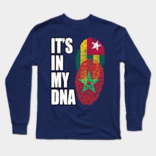 Togolese And Moroccan Mix Heritage DNA Flag Long Sleeve T-Shirt